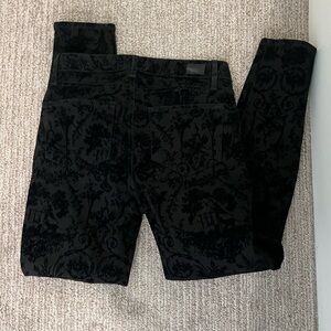paige jeans black with velvet design size 27